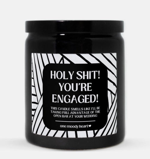 Holy Shit You're Engaged Candle (Modern Style)